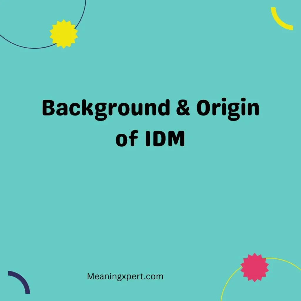 Background & Origin of IDM