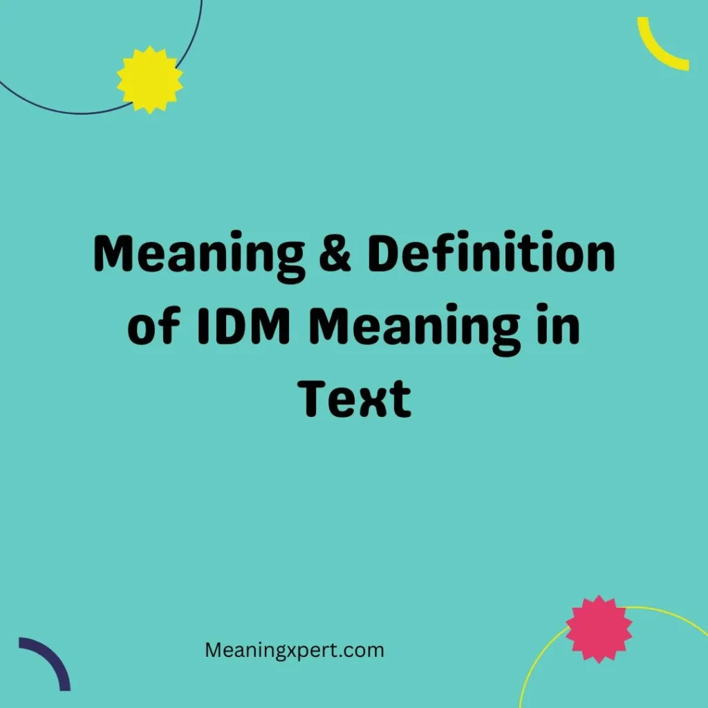 Meaning & Definition of IDM Meaning in Text