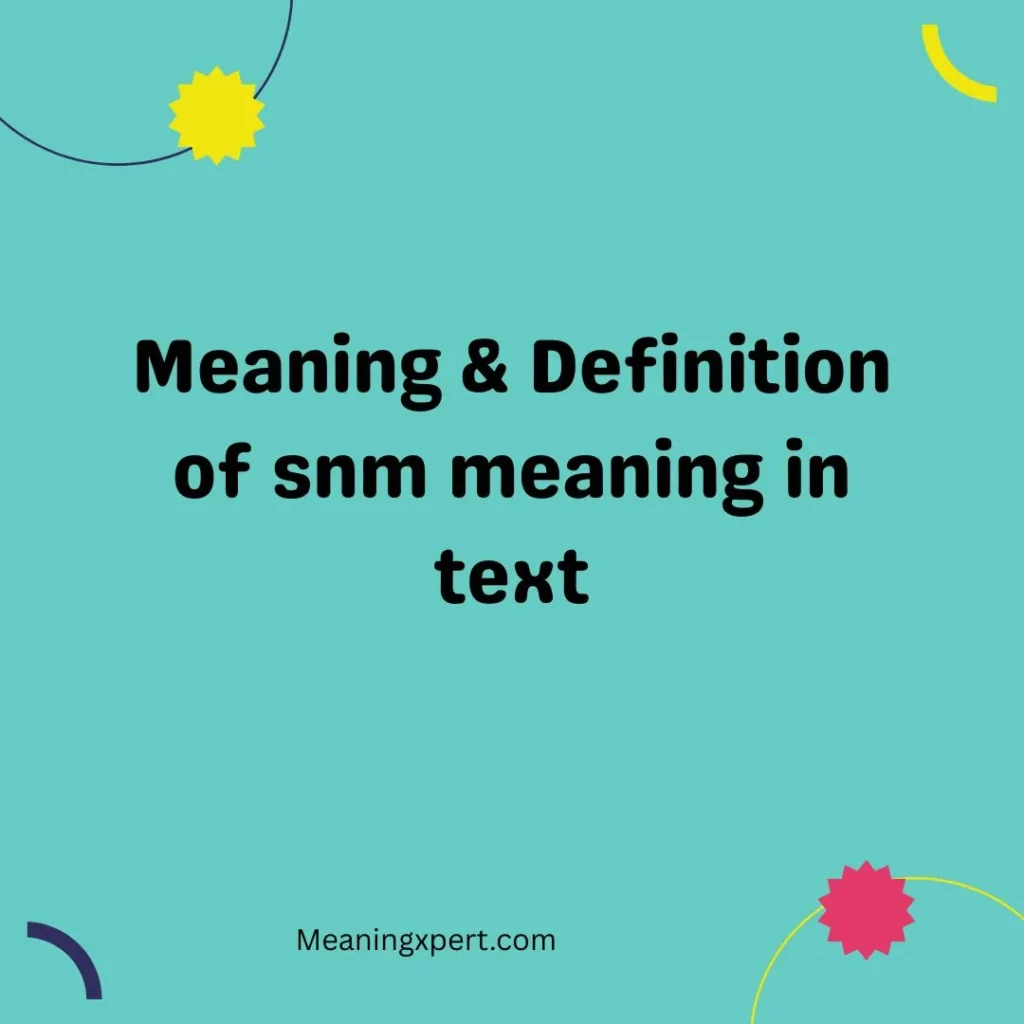 Meaning & Definition of snm meaning in text