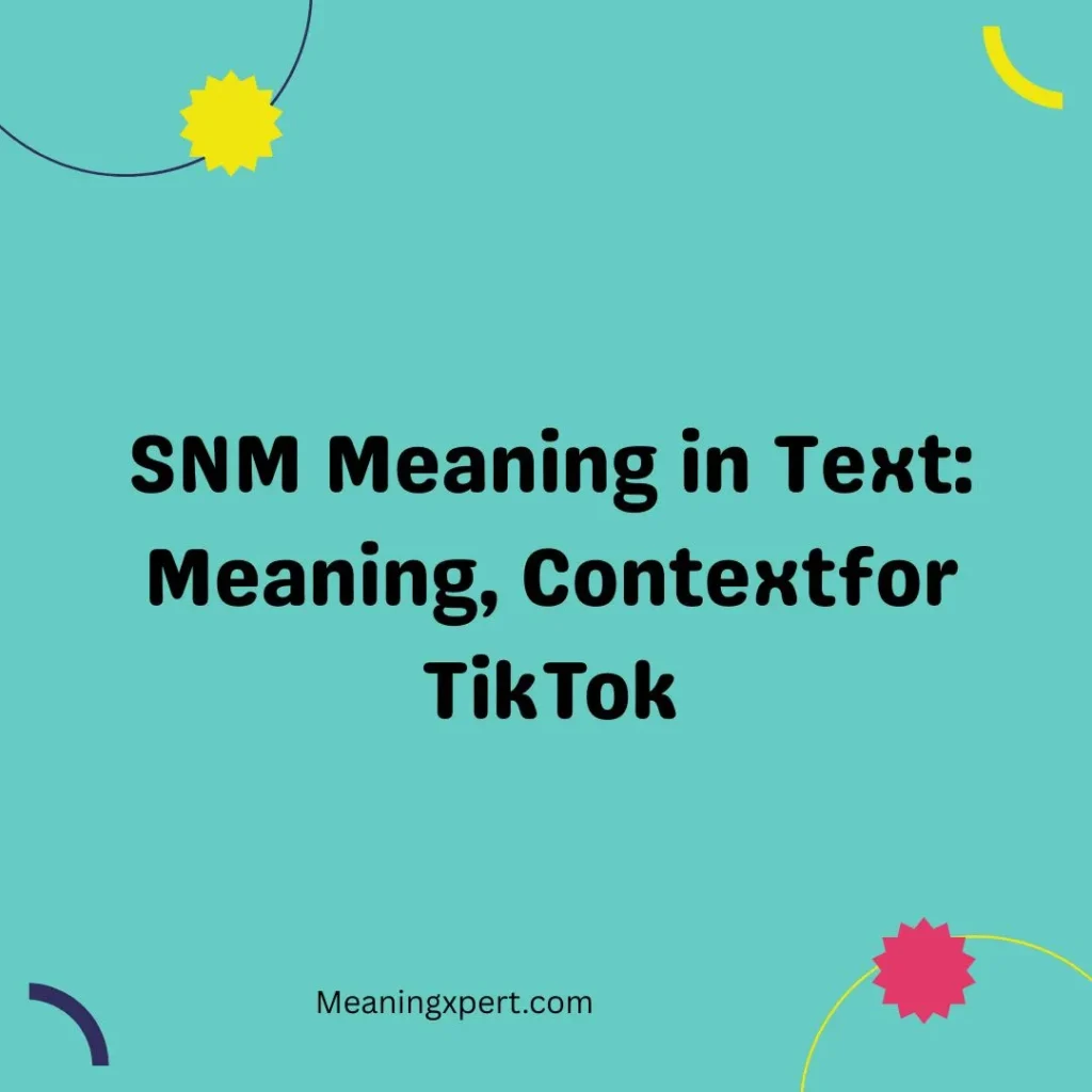 SNM Meaning in Text