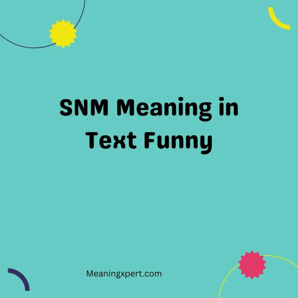 SNM Meaning in Text Funny