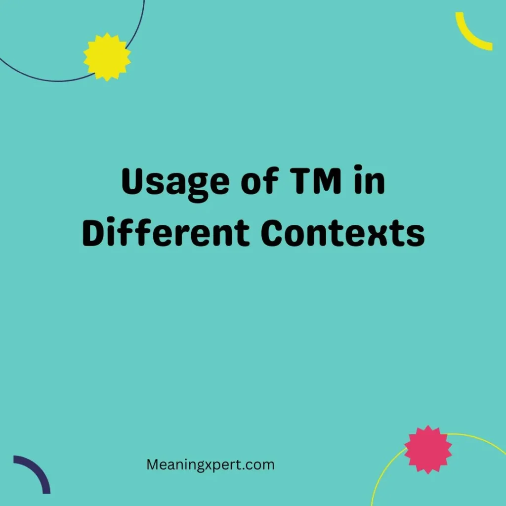 Usage of TM in Different Contexts