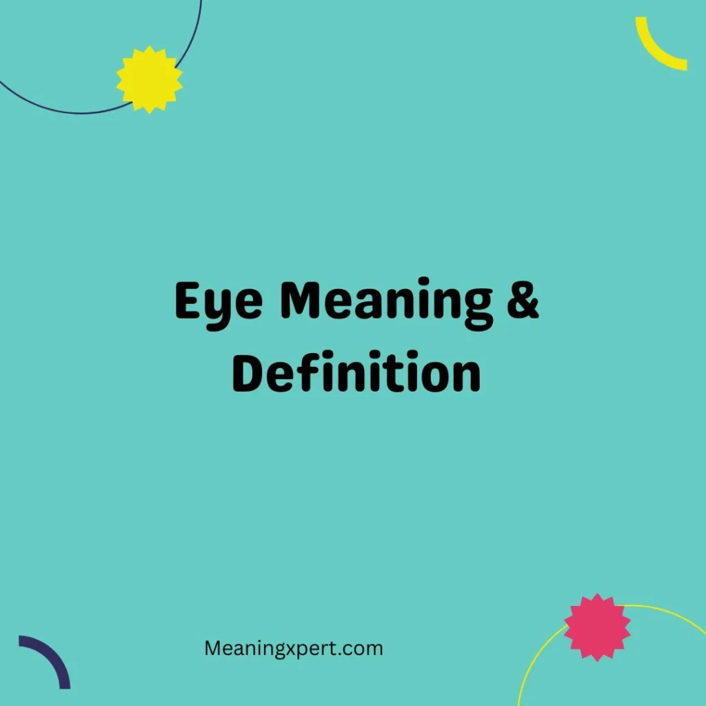 Eye Meaning & Definition