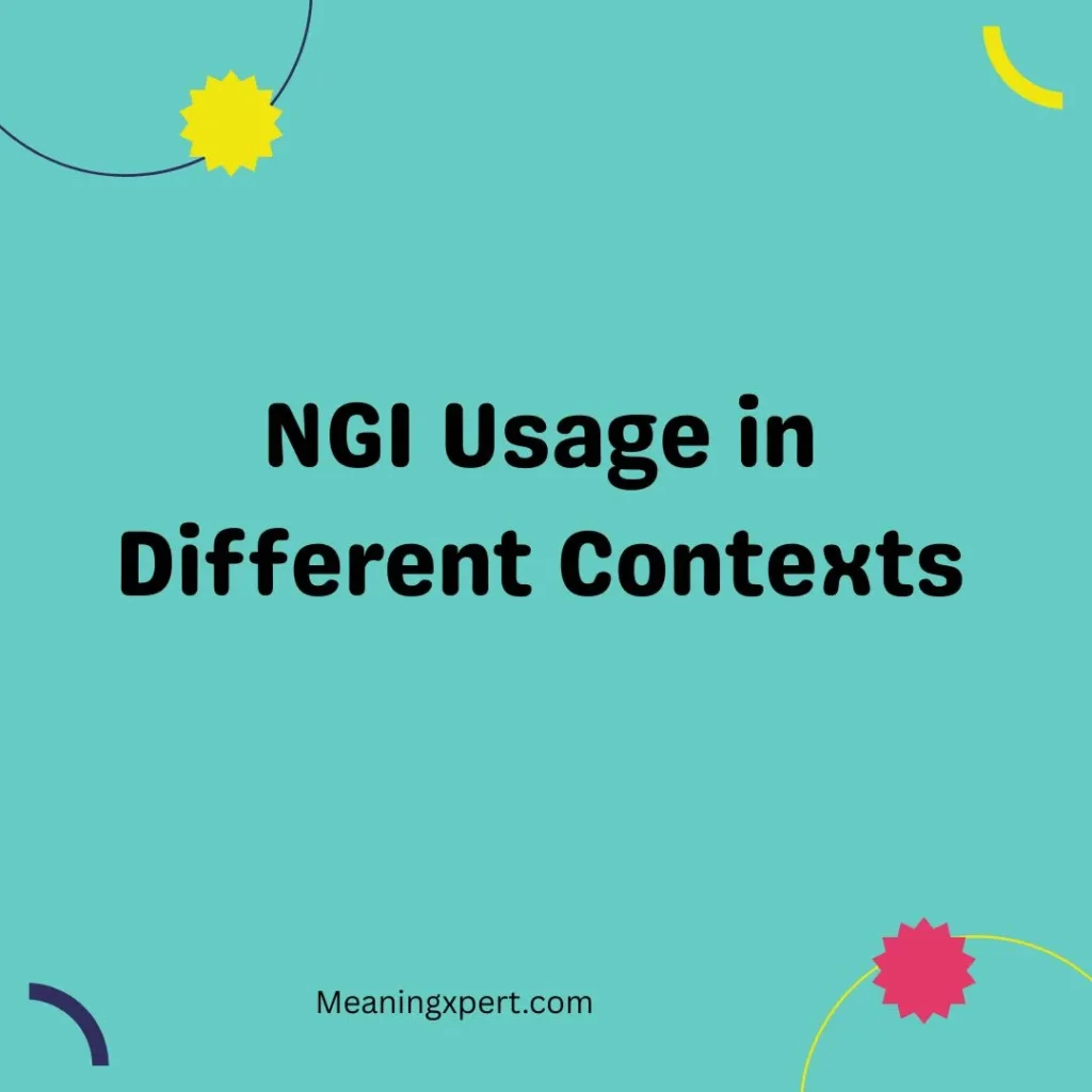 NGI Usage in Different Contexts