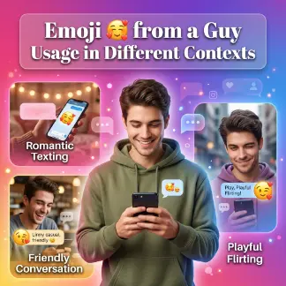 Emoji 🥰 from a Guy Usage in Different Contexts