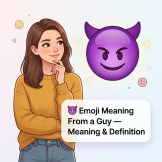 😈 Emoji Meaning From a Guy Meaning & Definition