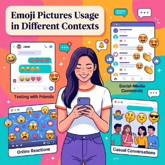 Emoji Pictures Usage in Different Contexts