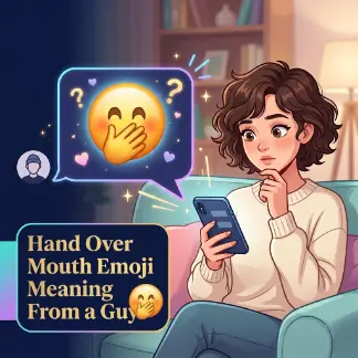 Hand Over Mouth Emoji Meaning From a Guy 🤭