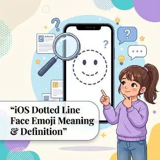 IOS Dotted Line Face Emoji Meaning & Definition