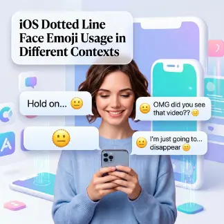 IOS Dotted Line Face Emoji Usage in Different Contexts