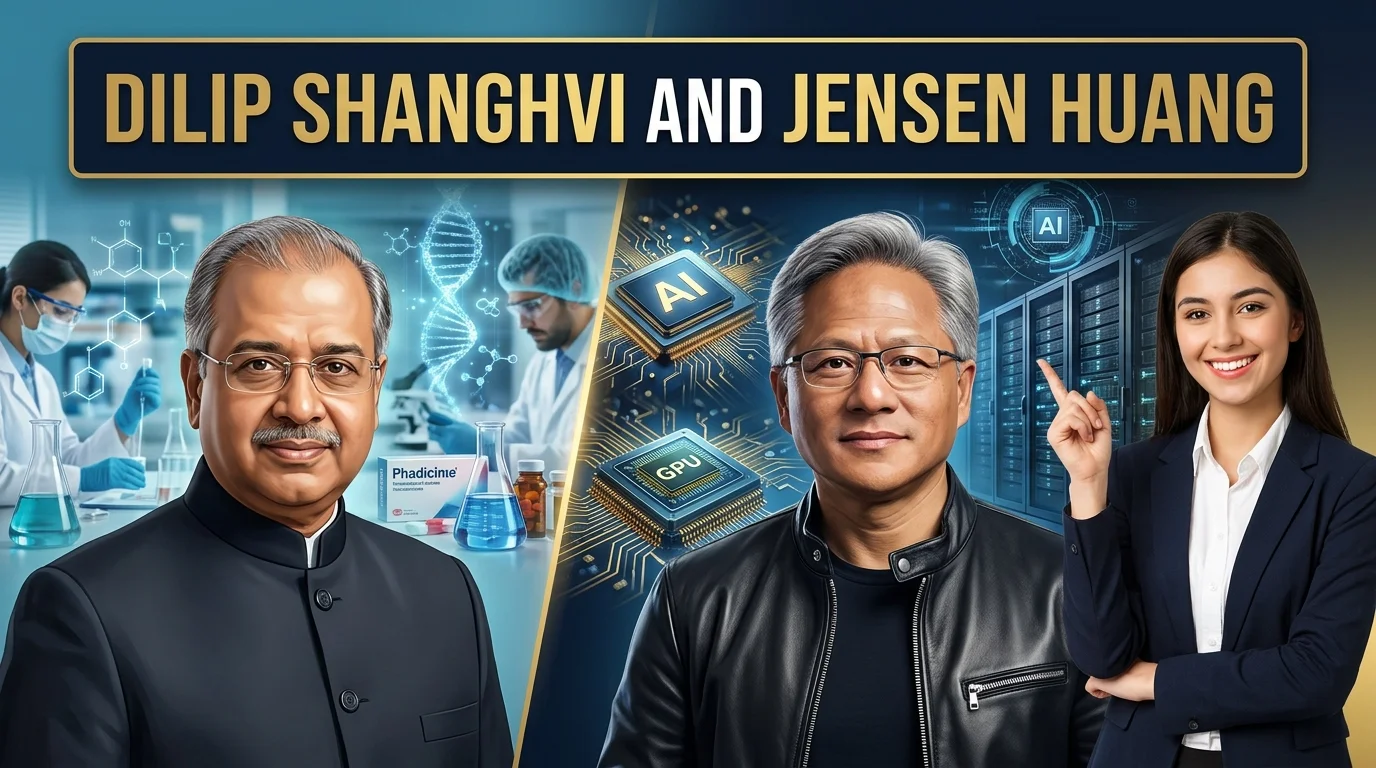 Dilip Shanghvi and Jensen Huang