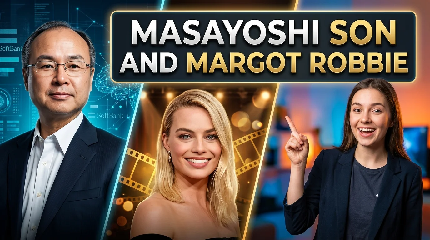 Masayoshi Son and Margot Robbie