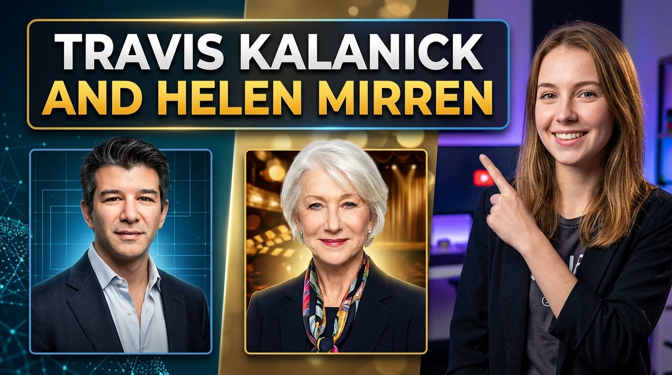 Travis Kalanick and Helen Mirren